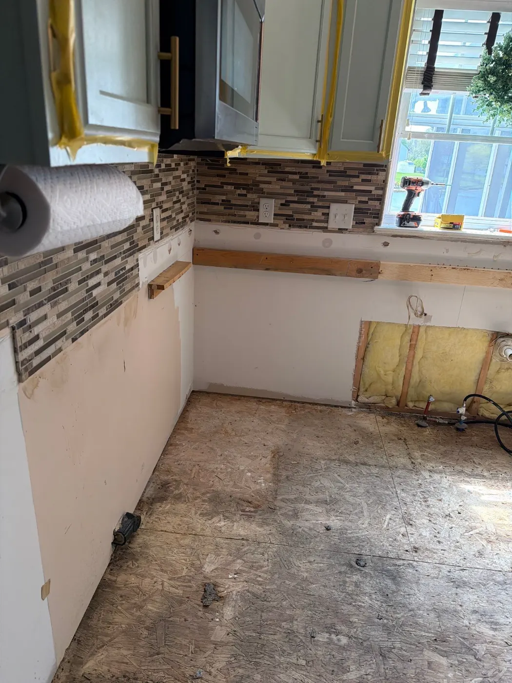 Containment setup for mold remediation in Brooks Crossing home