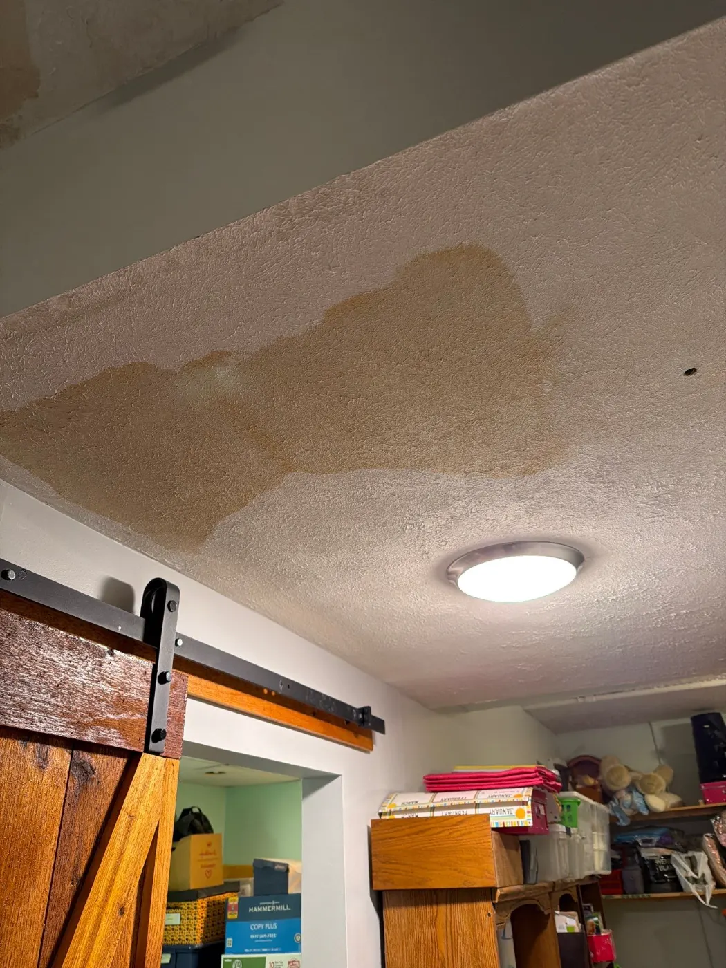 Structural drying after storm intrusion in Brooks Crossing